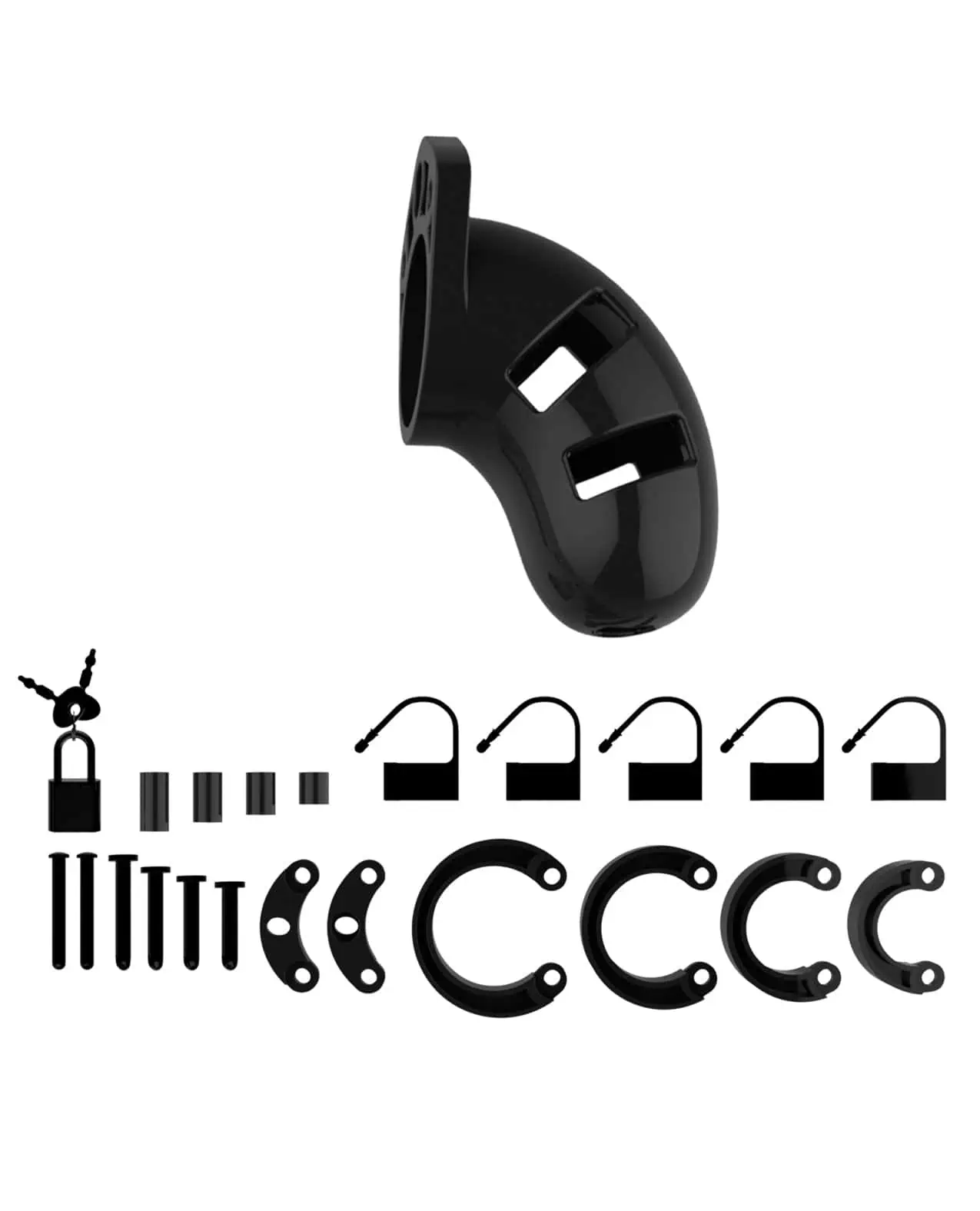 Shots Man Cage Chastity 3.5″ Cock Cage Model 1 – Black