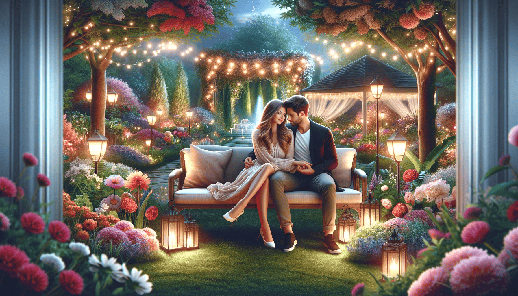 A couple enjoying a serene evening
