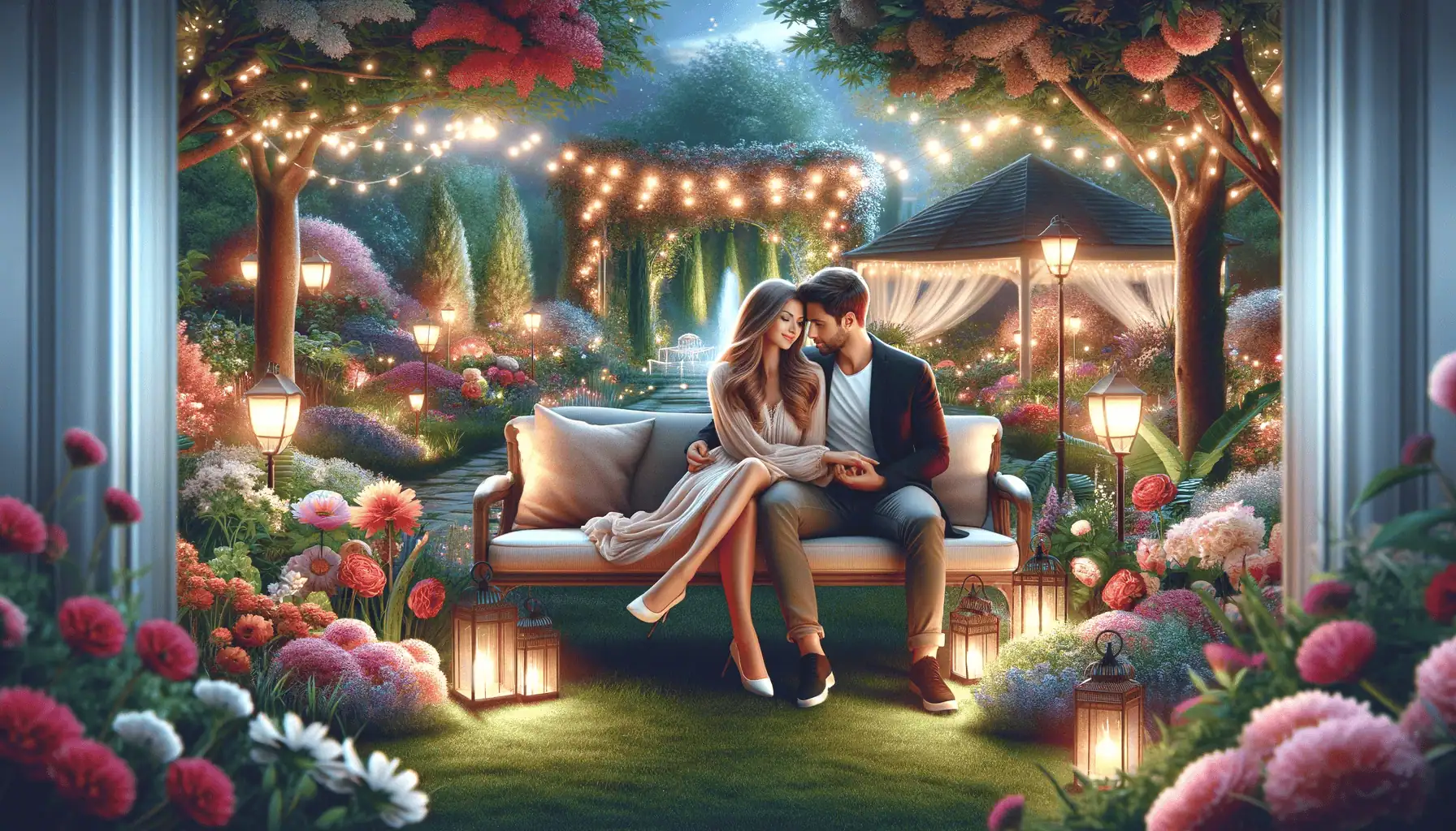 A couple enjoying a serene evening