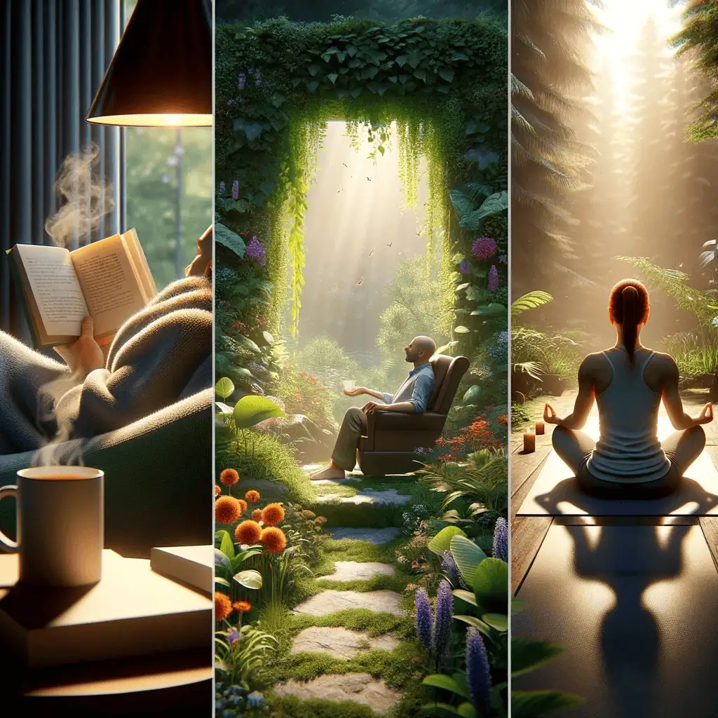 Illustration of offline self-care activities