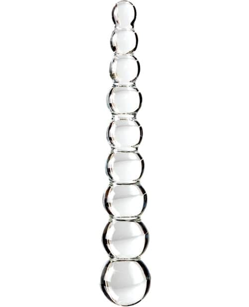 Icicles No. 2 Hand Blown Glass Massager – Clear Rippled