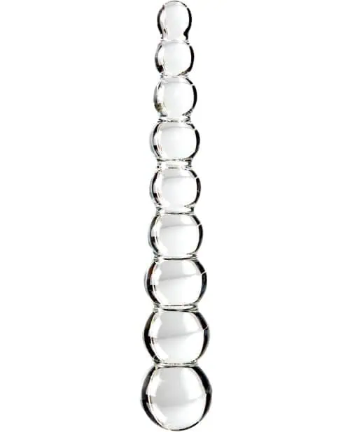 Icicles No. 2 Hand Blown Glass Massager – Clear Rippled