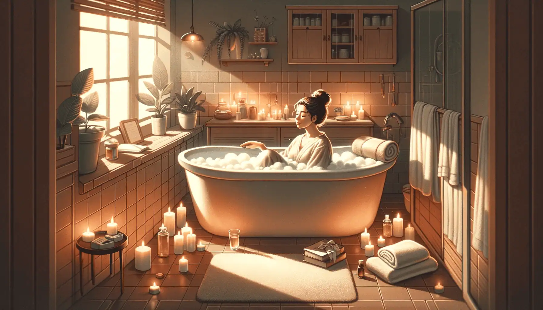 Self-care routine with a person after a breakup