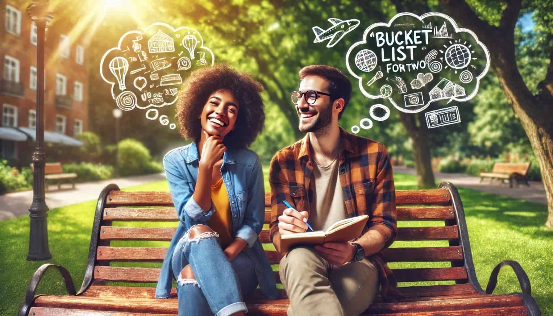 A couple planning their 'bucket list for two'