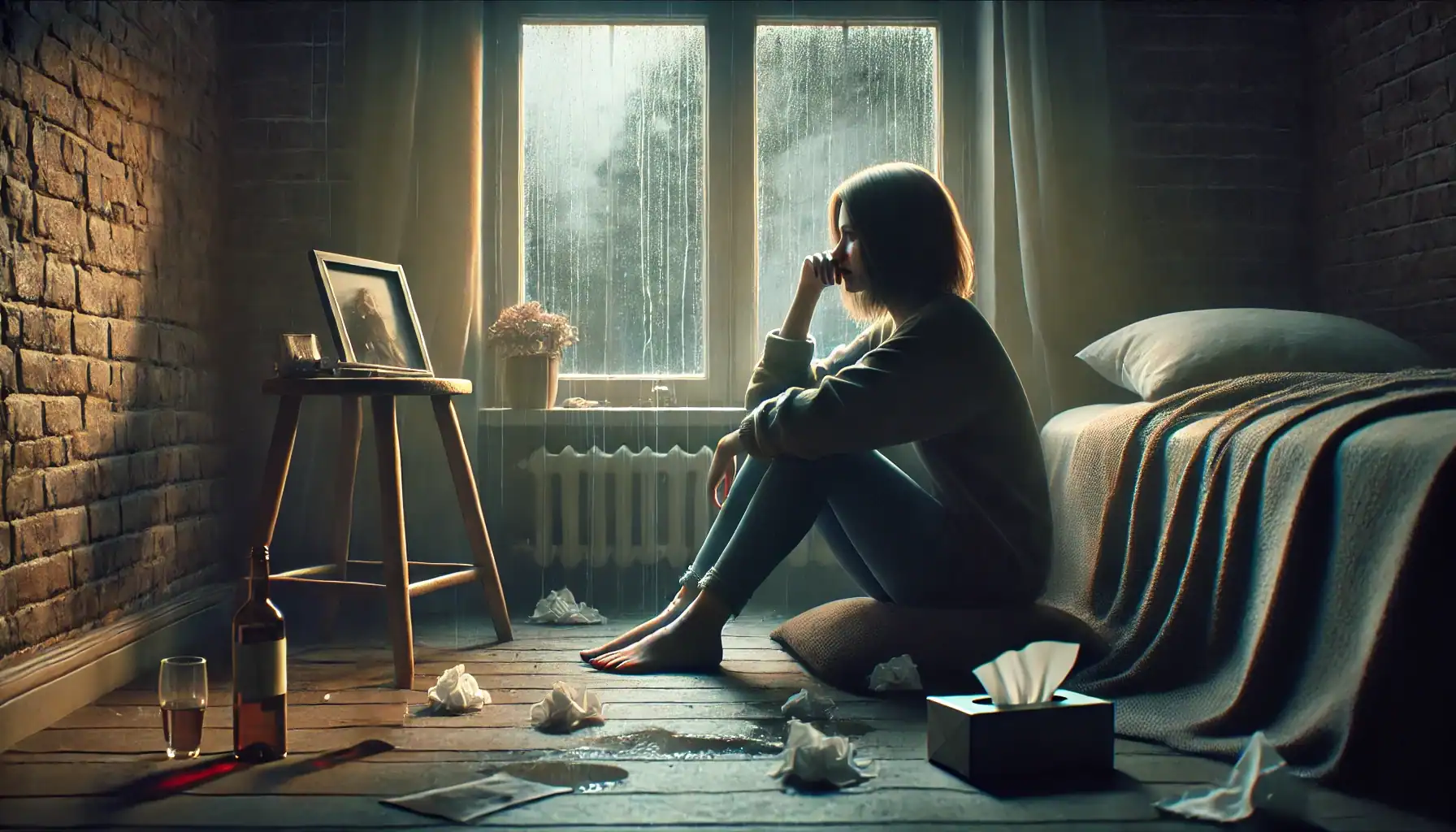  A scene illustrating the emotional impact of a breakup