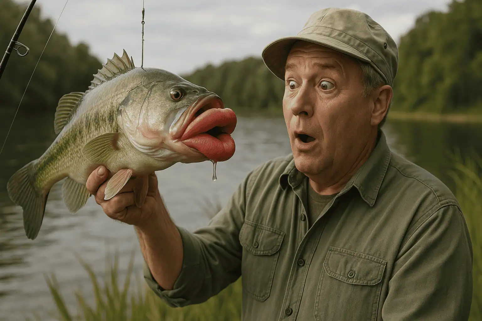 Man Holding Big Lipped Fish
