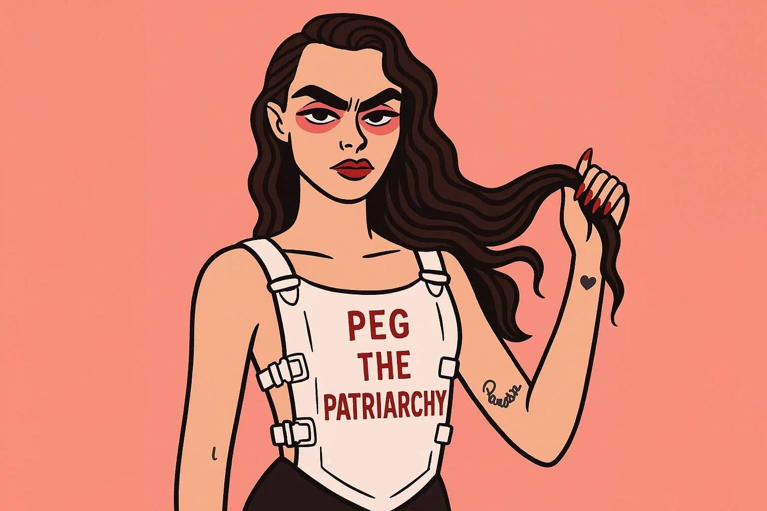 Pegging the Patriarchy - Woman in a Peg the Patriarchy Vest