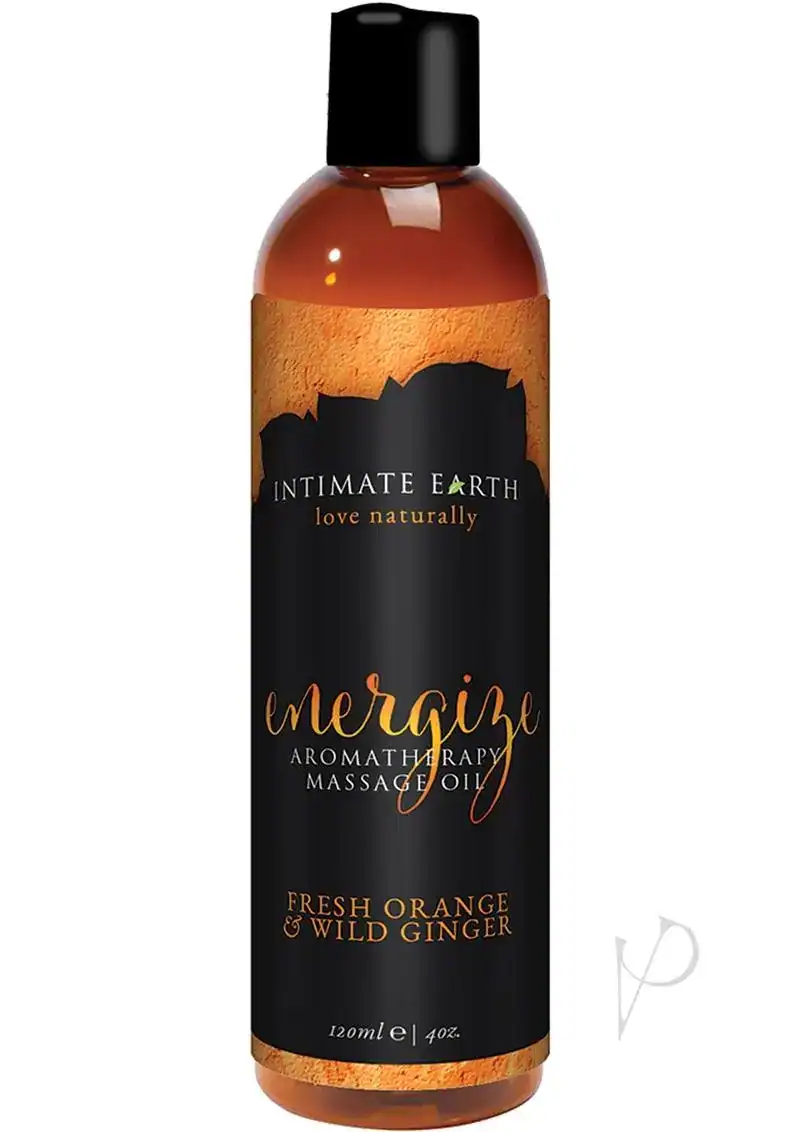 Intimate Earth Energizing Massage Oil – 120 ml Orange & Ginger