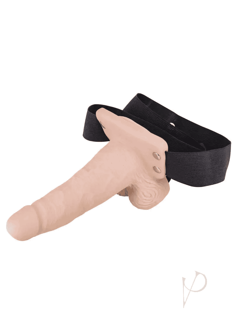 Erection Assistant Hollow Vibrating Strap-On 6″ – Vanilla