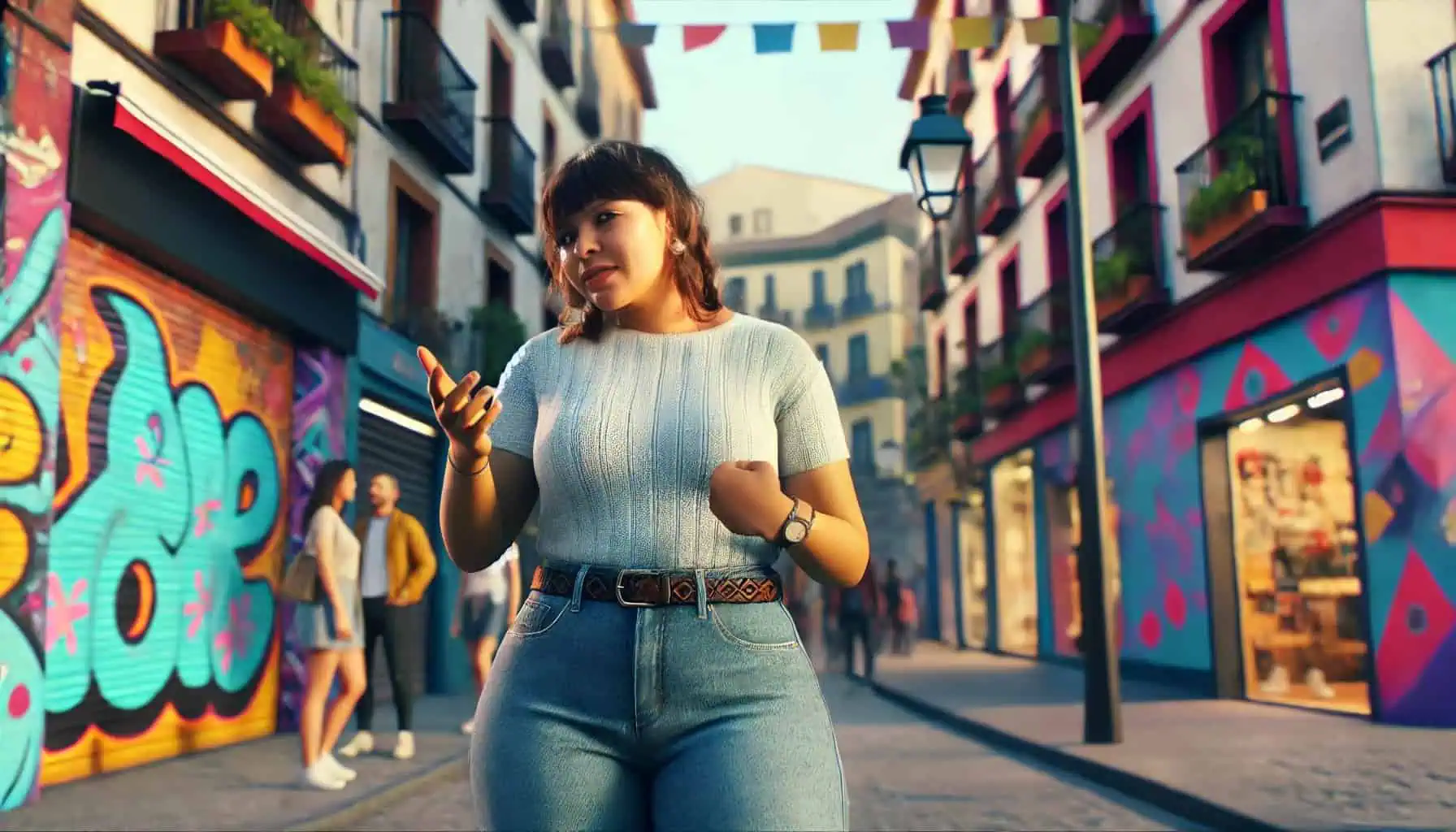 A woman talking about body positivity