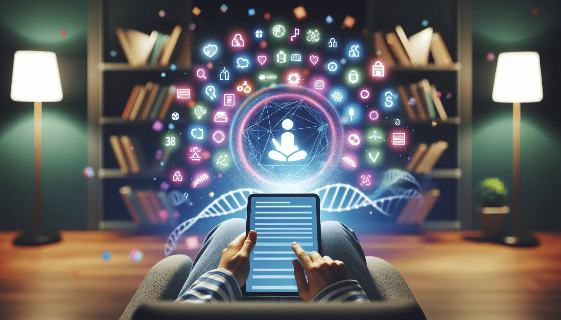 Illustration of a person accessing sexual health information on a digital device