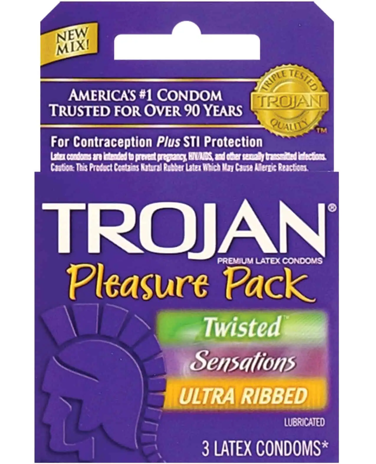Trojan Pleasure Pack Condoms – Box of 3