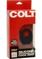 COLT Silicone Rechargeable Cock Ring - Black - Image 1