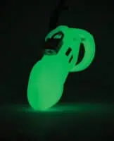 CB-6000 3 1/4" Cock Cage & Lock Set - Glow in the Dark - Image 2