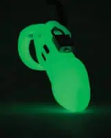 CB-6000 3 1/4" Cock Cage & Lock Set - Glow in the Dark - Image 3