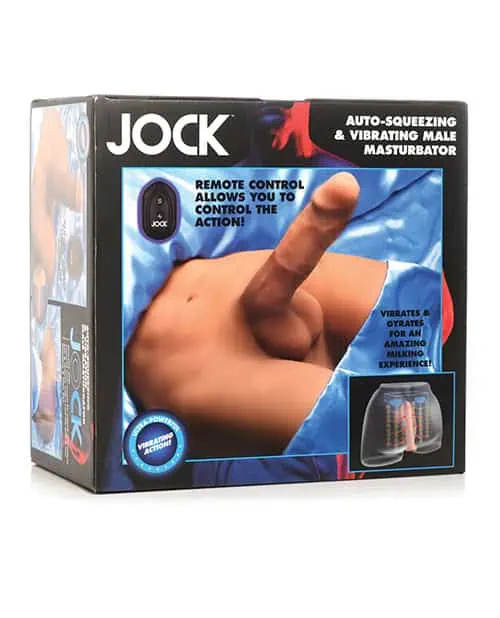Jock Vibrating & Squeezing Male Masturbator w/Poseable Dildo