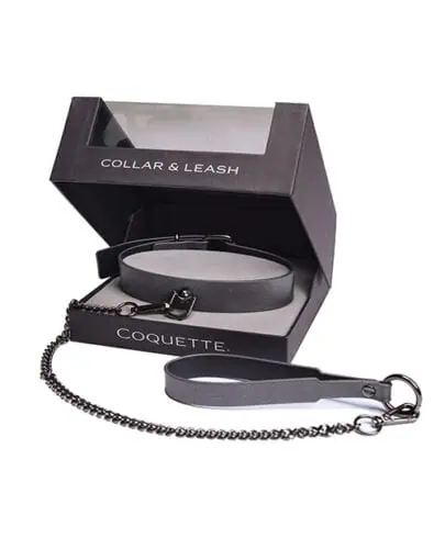 Gunmetal Glam Collar & Leash w/Removable Chain
