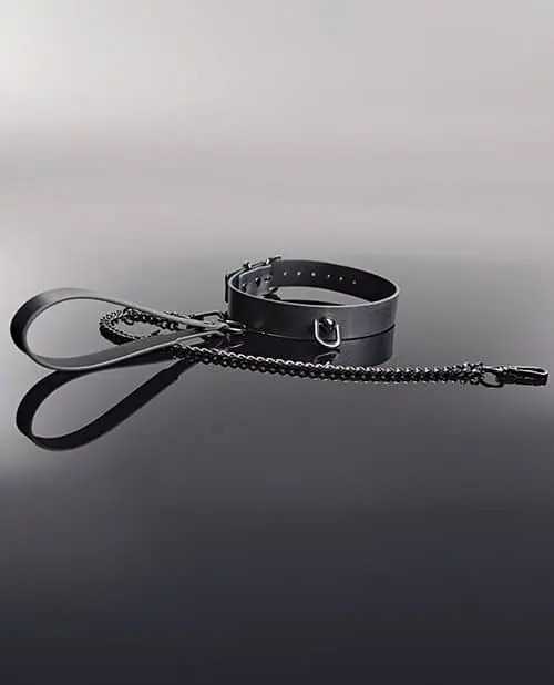 Gunmetal Glam Collar & Leash w/Removable Chain - Image 2