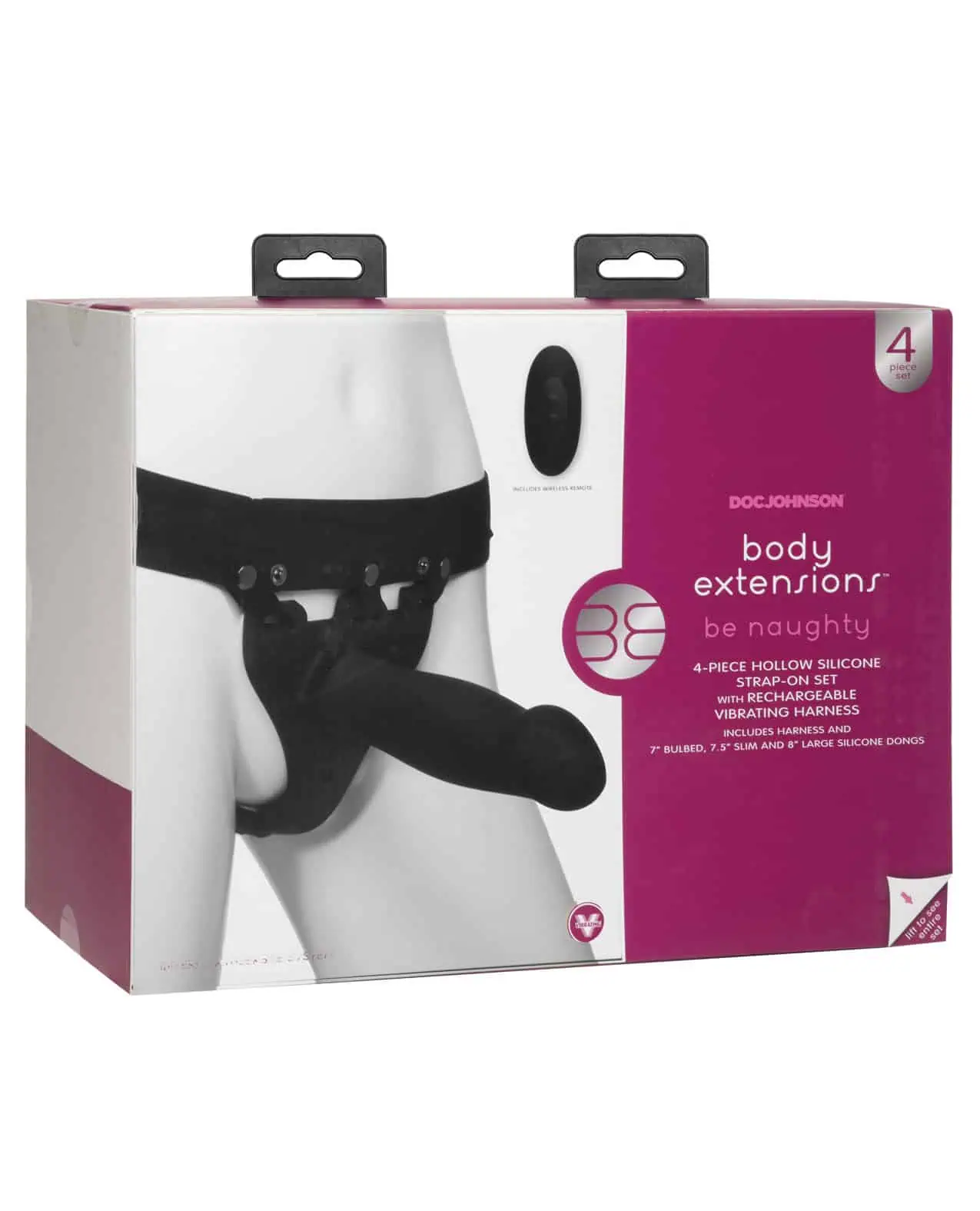 Body Extensions Be Naughty Vibrating 4 Piece Strap On Set - Featured Image