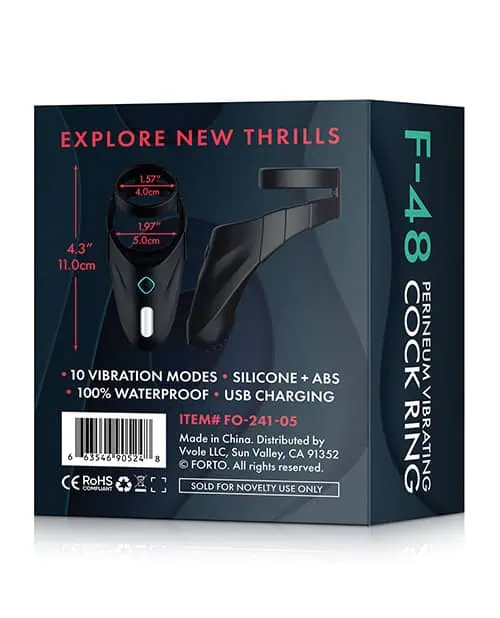 Forto F-48 Perineum Double C-Ring - Black - Image 2