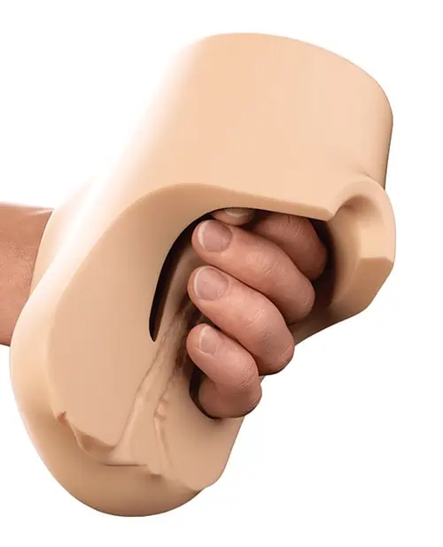 PDX Plus Double Pounder Vibrating Squeeze Stroker - Light - Image 4