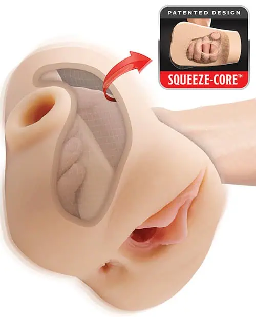 PDX Plus Double Pounder Vibrating Squeeze Stroker - Light - Image 6