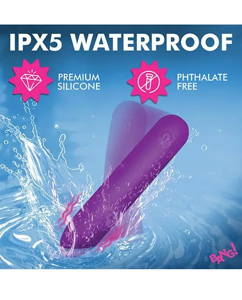 Bang! Tapered Flexible Silicone Bullet - Purple - Image 5