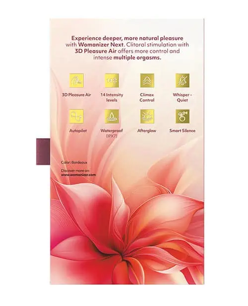 Womanizer Next Rechargeable Silicone 3D Pleasure Air Clitoral Stimulator - Bordeaux Red - Image 7