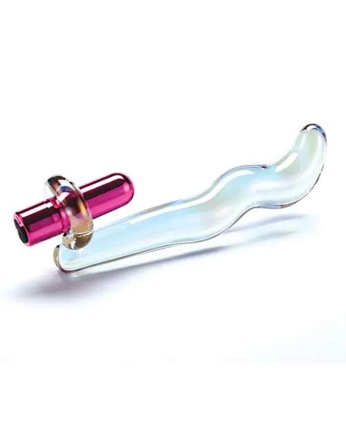 Cristal Twilight Glow Glass Dildo w/Clitoral Vibrator - Image 2