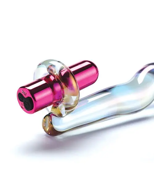 Cristal Twilight Glow Glass Dildo w/Clitoral Vibrator - Image 3