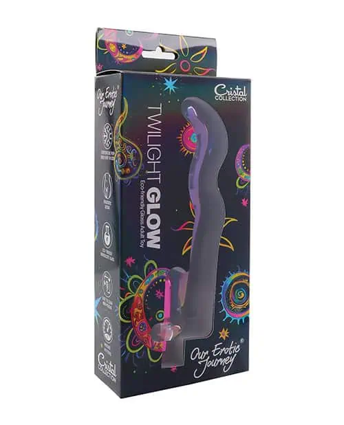 Cristal Twilight Glow Glass Dildo w/Clitoral Vibrator - Image 6