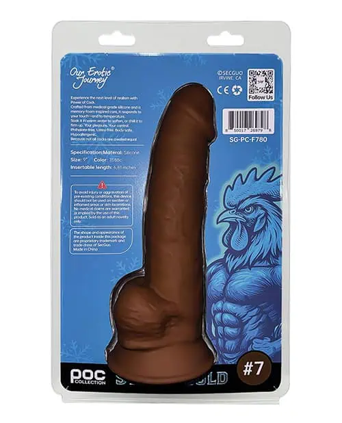 Power of Cock 9 Inch Dildo - Brown - Image 2