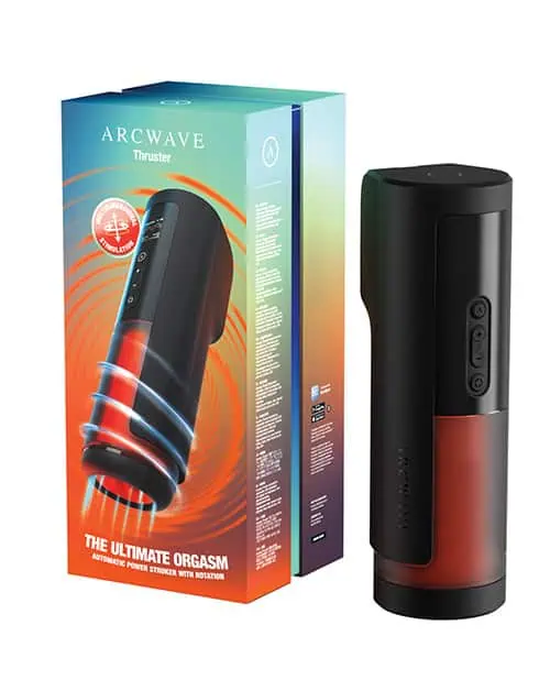 Arcwave Thruster Rechargeable Silicone App Compatible Stroker - Black/Orange