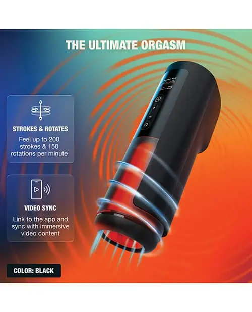 Arcwave Thruster Rechargeable Silicone App Compatible Stroker - Black/Orange - Image 5