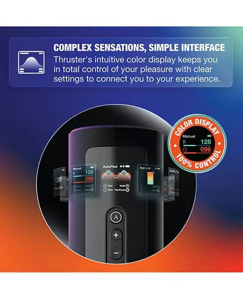 Arcwave Thruster Rechargeable Silicone App Compatible Stroker - Black/Orange - Image 7
