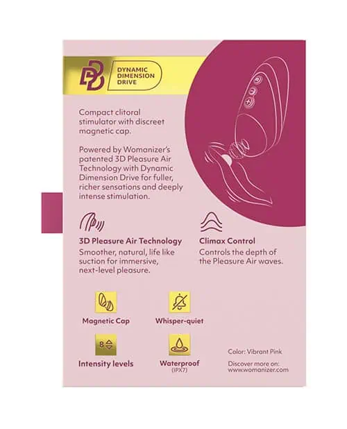 Womanizer Next Liberty Rechargeable Silicone Clitoral Stimulator - Vibrant Pink - Image 7